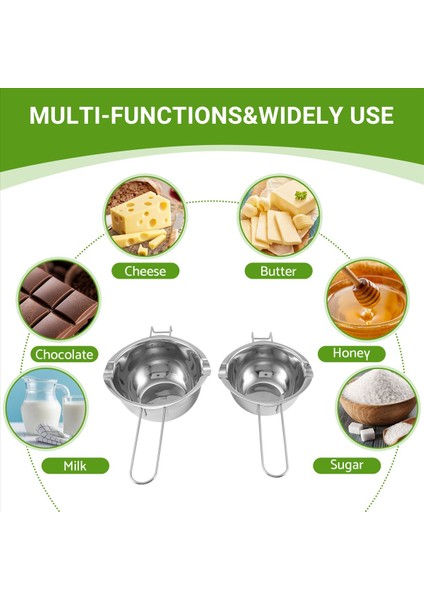 QuirkyQuar Çikolata Şeker Tereyağı Peyniri Için Tereyağı Için Silikon Spatula ile 2 Paket Çift Kazan Eritme Kabı (400ML ve 600 Ml) (Yurt Dışından) indirimleri