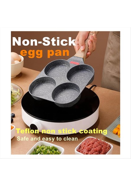 QuirkyQuar 4 Su Bardağı Yumurta Tavası Yapışmaz ve Sağlıklı Granit Yumurta Kızartma Tava Çok Yönlü Kahvaltı Tavası Yumurta Krepleri Plett Krep-B (Yurt Dışından) indirimleri
