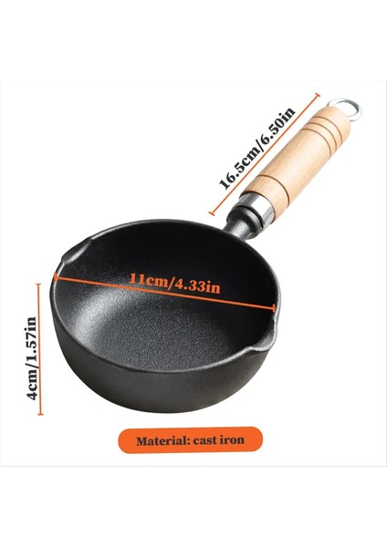 QuirkyQuar Tereyağı Eritme Tenceresi, Tereyağı Eritme, Yapışmaz Dökme Demir Sosu, Ahşap Saplı, Küçük Dökme Demir Eritme Potası, Asılı (Yurt Dışından) modelleri