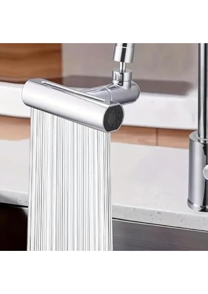 Ayarlanabilir Mutfak Armatür Musluk Başlığı, 4 Farklı Modlu Su Tasarruflu Fonksiyonel Musluk Batarya Başlığı, Şelale Mutfak Bataryası, Şelale Modlu, Sıçramaya Dayanıklı Mutfak Lavabo (Gri) fiyatları