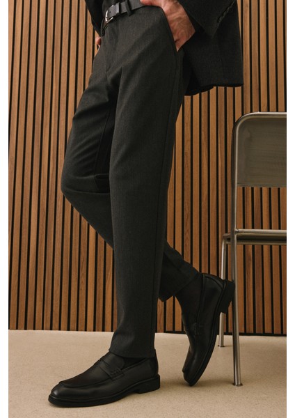 , Erkek Hakiki Deri Klasik Ayakkabı 1531056Z4612 Siyah