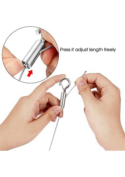 QuirkyQuar Ayarlanabilir Resim Asma Tel 2 Pcs Ayna Çerçeve Kiti 2m X1.5mm Ağır Hizmetli Paslanmaz Çelik Tel Halat (Yurt Dışından) modelleri