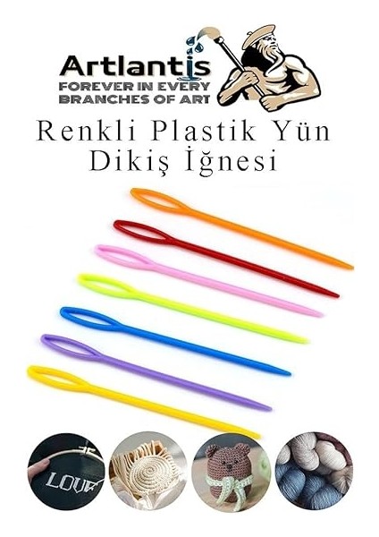 Renkli Plastik Yün Iğnesi 9 cm 30 Adet Plastik Dikiş Iğnesi Plastik Örgü Dikme Iplik Iğne Dokuma Iğnesi indirimleri