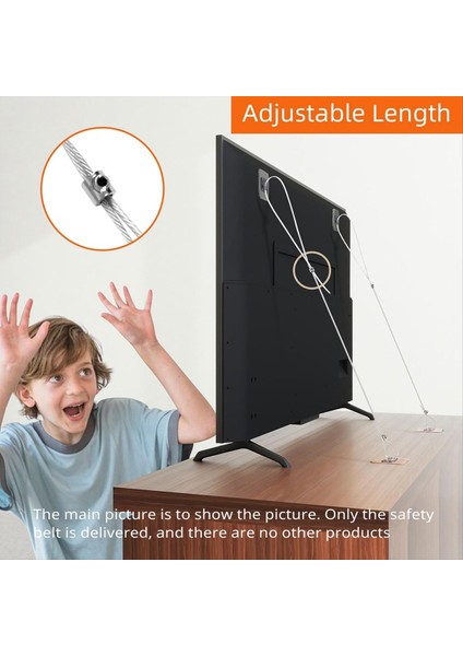QuirkyQuar 6 Paket Ayarlanabilir 42 Inç Tv Güvenlik Vuruşları, Dereciksiz Yapışkan Anti-Tip Mobilya Duvar Ankrajları Düz ​​ekranları Duvara Sabitleyin (Yurt Dışından) indirimleri