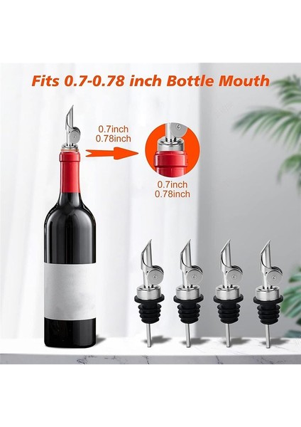 QuirkyQuar 12 Adet Paslanmaz Çelik Likör Şişe Dökücüler, Otomatik Flip Zeytinyağı Spou Alkol Yaklaşık 3/4 Inç Şişe Ağız Gümüş (Yurt Dışından) modelleri