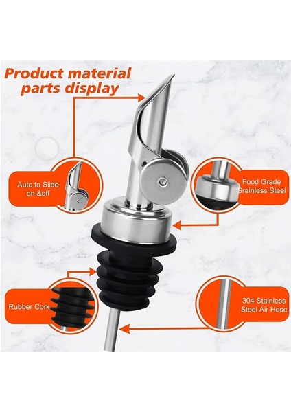 QuirkyQuar 12 Adet Paslanmaz Çelik Likör Şişe Dökücüler, Otomatik Flip Zeytinyağı Spou Alkol Yaklaşık 3/4 Inç Şişe Ağız Gümüş (Yurt Dışından) indirimleri