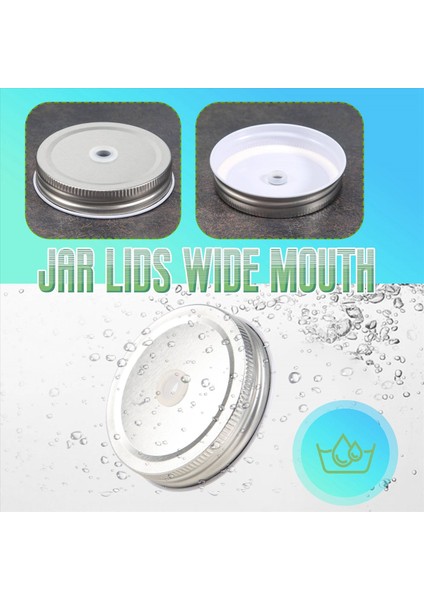 QuirkyQuar 15 Paket Paslanmaz Çelik Normal Ağız Gümüş Kavanoz Kapakları Kavanozla Uyumlu Saman Deliği ile (Yurt Dışından) indirimleri