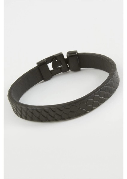 Siyah Renkli Kaliteli Suni Deri Bileklik