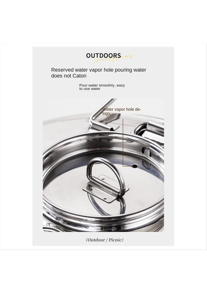 QuirkyQuar 304 Paslanmaz Çelik Kamp Su Isıtıcısı Portatif Açık Kamp Paslanmaz Çelik Bakır Alt Su Isıtıcısı Piknik Çay Su Isıtıcısı 0.9l (Yurt Dışından) indirimleri