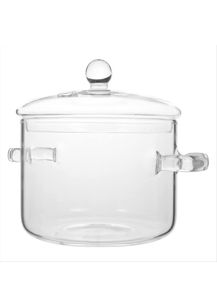 QuirkyQuar Kapaklı Cam Tencere, Ocaklı Ocak Pişirme Tenceresi ve Tasarla Kök Pişirme Tenceresi Temiz Çorba Pot Yüksek Borosilikat 1600ML (Yurt Dışından)