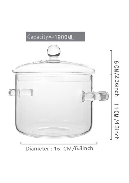 QuirkyQuar Kapaklı Cam Tencere, Ocaklı Ocak Pişirme Tenceresi ve Tasarla Kök Pişirme Tenceresi Temiz Çorba Pot Yüksek Borosilikat 1600ML (Yurt Dışından) fiyatları