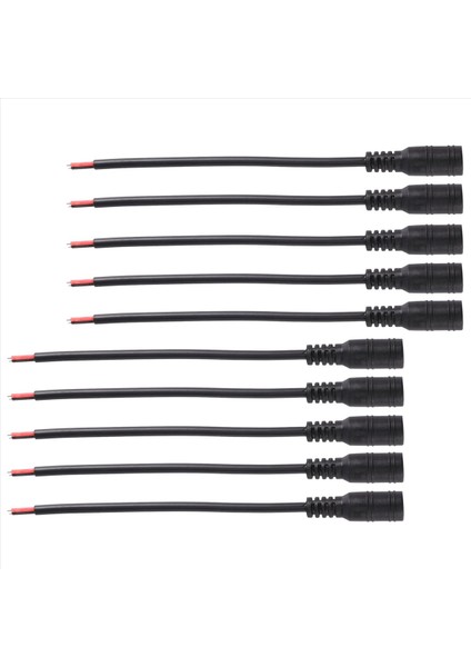 QuirkyQuar 10PCS 12V Dc Güç Fişi Kadın Jack Fiş Konektör Kablosu 5.5x2.1mm Kordon Kablosu ile Cctv LED Şerit Işığı Için 15CM (Yurt Dışından)