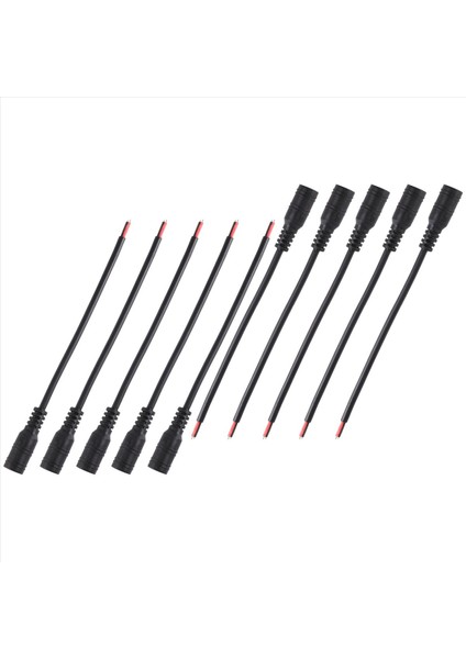QuirkyQuar 10PCS 12V Dc Güç Fişi Kadın Jack Fiş Konektör Kablosu 5.5x2.1mm Kordon Kablosu ile Cctv LED Şerit Işığı Için 15CM (Yurt Dışından) fiyatları