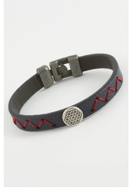 Zemin Desenli Kaliteli Suni Deri Bileklik