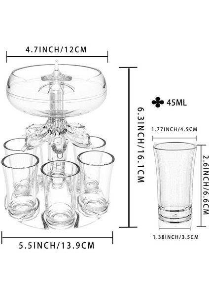 QuirkyQuar 6 Atışlı Bardak Seti ile Parti Içecek Dağıtıcı - Içecek Elma Şarabı Kokteyl Için Akrilik Dokunulmaz Likör Dağıtıcı (Yurt Dışından) fiyatları