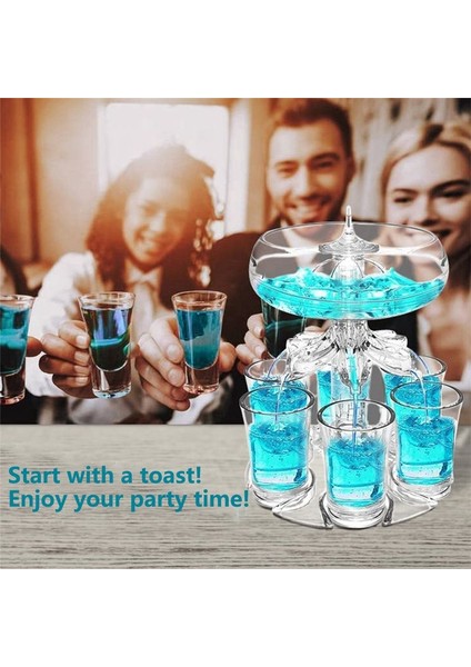 QuirkyQuar 6 Atışlı Bardak Seti ile Parti Içecek Dağıtıcı - Içecek Elma Şarabı Kokteyl Için Akrilik Dokunulmaz Likör Dağıtıcı (Yurt Dışından) indirimleri