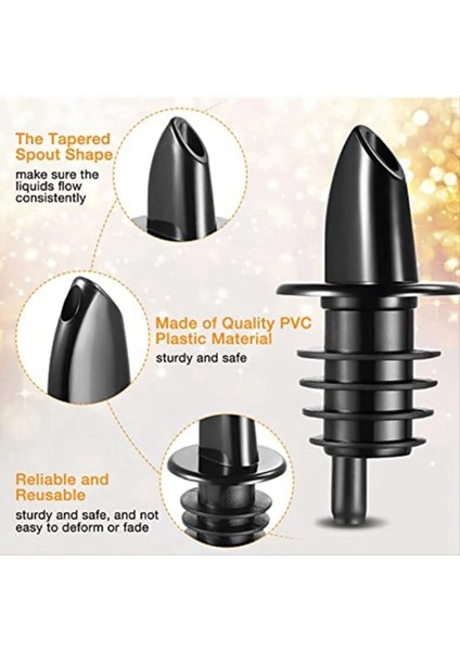 QuirkyQuar Likör Şişe Dökücüler Akış Dökücü Plastik Tabakalar Siyah Şişe Dökücüler Barlar Için Pubs Restoranlar Kahve Dükkanları (Yurt Dışından) fiyatları