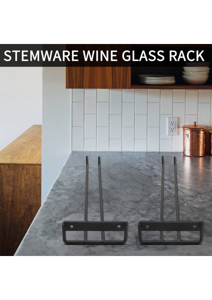 QuirkyQuar 5 Pcs Stemware Şare Cam Sağlayıcı Rafı, Duvara Monte Mutfak Depolama Rafı, Siyah, 11 Inç / 30 cm (Yurt Dışından) indirimleri