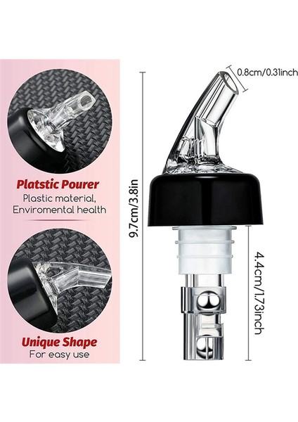 QuirkyQuar 10PCS Otomatik Ölçülen Şişe Dökücü, Kuyruk ve Yakalı Spout Şişe Dökücü, Likör Şişe Dökücüleri 1 Oz/ 30 ml (Yurt Dışından) modelleri