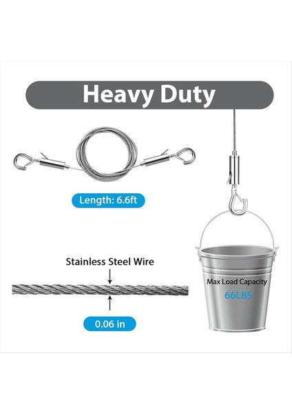 QuirkyQuar 8pcs Ayarlanabilir Resim Asma Tel Kiti, Çerçeve ve Ayna Asma Tel Kiti, 6.6ft Ağır Derimli Paslanmaz Çelik Tel (Yurt Dışından) fiyatları