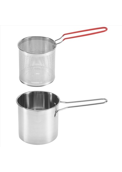 QuirkyQuar Paslanmaz Çelik Derin Kızartma Potu Tempura Patates Kızartması Süzgeç Tavuk Kızarmış Tavalar Mutfak Yemek Aracı (Yurt Dışından) modelleri
