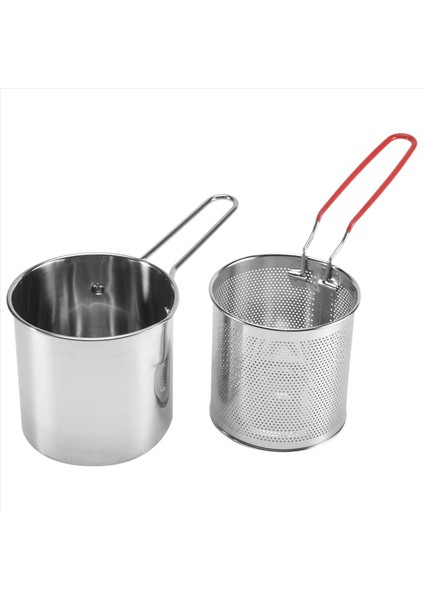 QuirkyQuar Paslanmaz Çelik Derin Kızartma Potu Tempura Patates Kızartması Süzgeç Tavuk Kızarmış Tavalar Mutfak Yemek Aracı (Yurt Dışından) fırsatları