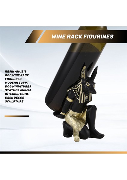 QuirkyQuar Reçine Anubis Tanrı Şarap Rafı Figürinler Modern Mısır Köpek Minyatür Heykelleri Hayvan Iç Ev Masası Dekor Heykel (Yurt Dışından) fırsatları