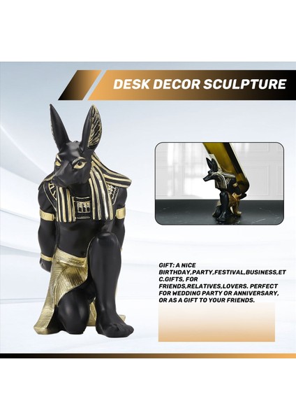 QuirkyQuar Reçine Anubis Tanrı Şarap Rafı Figürinler Modern Mısır Köpek Minyatür Heykelleri Hayvan Iç Ev Masası Dekor Heykel (Yurt Dışından) indirimleri