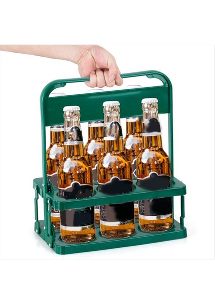 QuirkyQuar 6 Delik Katlanabilir Şişe Taşıyıcı, Taşınabilir Barbekü Parti Bira Kavanoz Tutucular, Mutfak Depolama ve Organizasyon Için Sepet (Yurt Dışından) fırsatları