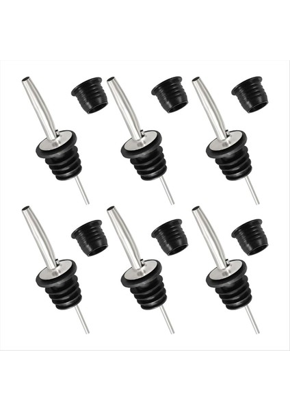 QuirkyQuar 12 Adet Likör Dökme ve Adaptörler, Alkol Hızı Için Şişe Dökücüler Paslanmaz Çelik Zeytinyağı Spout Likör Pourers (Yurt Dışından)