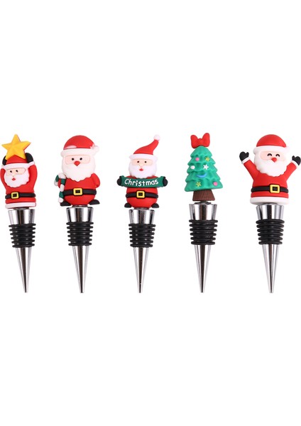 QuirkyQuar 5 Adet Şarap Şişesi Tıpası, Şarap Tıpası, Noel Dekoratif Şarap Tasarrufu, Yeniden Kullanılabilir Şarap Mantarları Içecek Şişe Durdurucuları (Yurt Dışından)