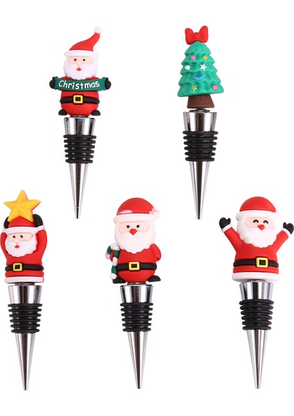 QuirkyQuar 5 Adet Şarap Şişesi Tıpası, Şarap Tıpası, Noel Dekoratif Şarap Tasarrufu, Yeniden Kullanılabilir Şarap Mantarları Içecek Şişe Durdurucuları (Yurt Dışından) fiyatları