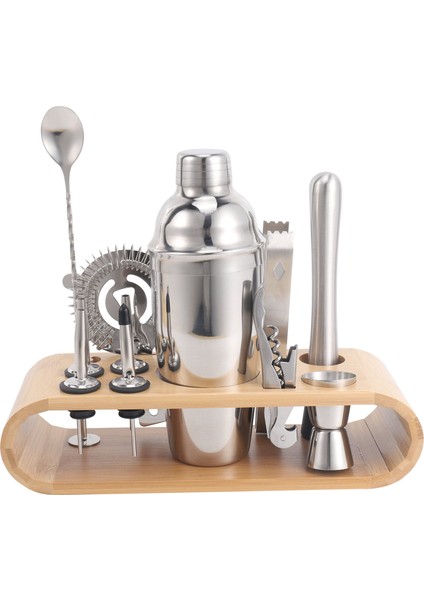 QuirkyQuar Barmen Kiti, 12 Parçalı Kokteyl Çalkalayıcı Seti, Stantlı Ev Çubuğu Alet Kiti, Kokteyl Aletleri Paslanmaz Çelik Çubuk Ler (Yurt Dışından)