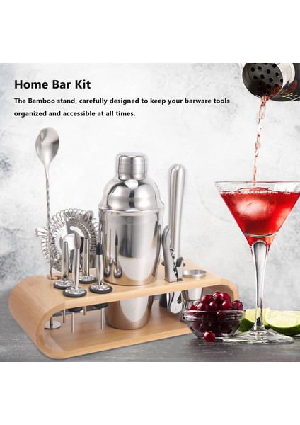 QuirkyQuar Barmen Kiti, 12 Parçalı Kokteyl Çalkalayıcı Seti, Stantlı Ev Çubuğu Alet Kiti, Kokteyl Aletleri Paslanmaz Çelik Çubuk Ler (Yurt Dışından) indirimleri