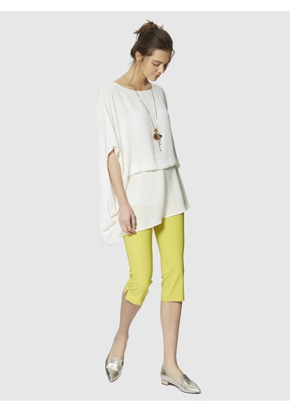 Kısa Paçalı Kadın Pantolon Küf Sarısı Y9912033_262 fiyatları