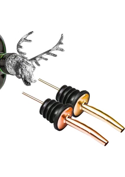 QuirkyQuar 12 Adet Paslanmaz Çelik Klasik Şişe Dökücüler Konik Spout - Kauçuk Toz Kapaklı Likör Dökücüler, Altın (Yurt Dışından) fiyatları