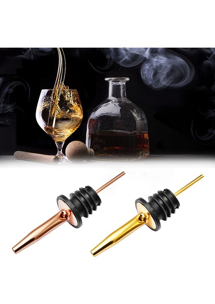 QuirkyQuar 12 Adet Paslanmaz Çelik Klasik Şişe Dökücüler Konik Spout - Kauçuk Toz Kapaklı Likör Dökücüler, Altın (Yurt Dışından) fırsatları