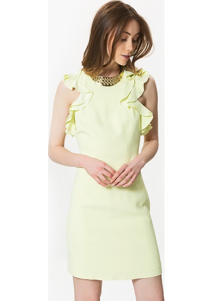 Fırfır Detaylı Nişan Elbisesi Sarı Y1711194_009 fiyatları