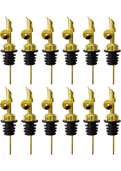 QuirkyQuar 12 Adet Paslanmaz Çelik Likör Şişe Dökücüler, Otomatik Flip Zeytinyağı Spou Alkol Yaklaşık 3/4 Inç Şişe Ağız Altın (Yurt Dışından)