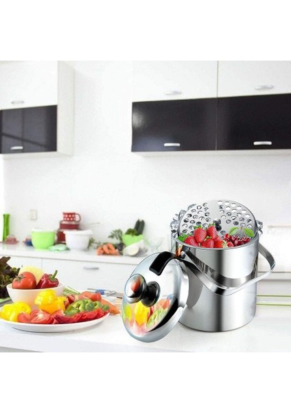 QuirkyQuar Kapaklı Buz Kovası, Kapaklı Çift Duvarlı Buz Kovası, Paslanmaz Çelik, 1.3 Litre Yalıtımlı Buz Kovası (Yurt Dışından) fırsatları