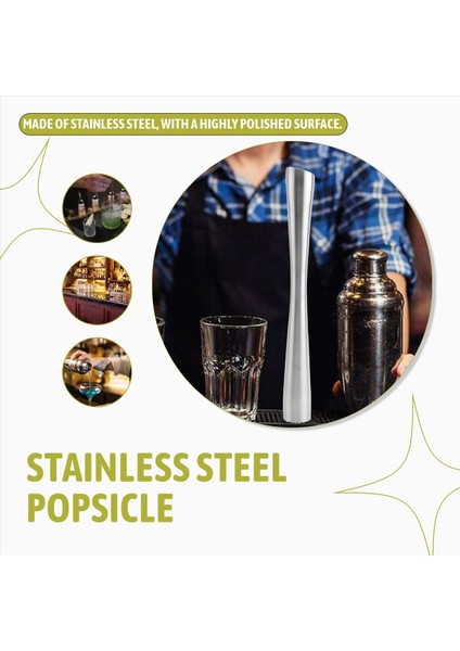 QuirkyQuar Kokteyl Muddler Paslanmaz Çelik Limon Masher Kokteyl Muddler Buz Tasher Taze Meyve Baharat Buz Barları Araçları 26 cm (Yurt Dışından) indirimleri