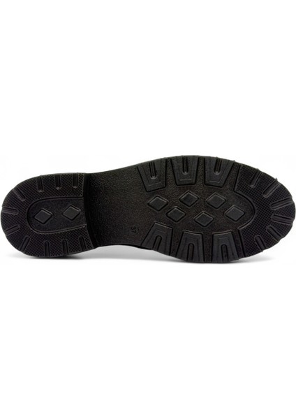 Floren Antrasit Rugan Taşlı Toka Detaylı Hakiki Deri Kadın Loafer