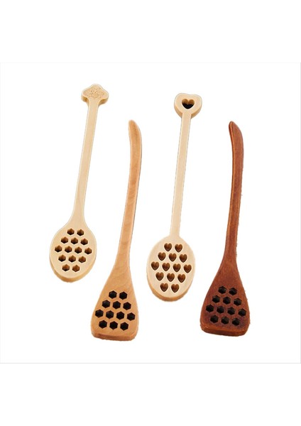QuirkyQuar 4pcs Ahşap Bal Kepçesi Kaşık Bal Kepçe Çubukları Ahşap Bal Çubuğu Bal Kepçe Kaşık Kahve Kaşık (Yurt Dışından) fiyatları