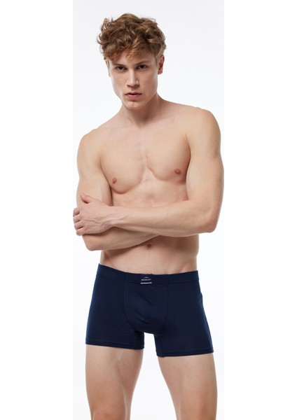 Erkek Desenli Beyaz Lacivert 3 Lü Pamuk Elastan Boxer 3M074 fiyatları