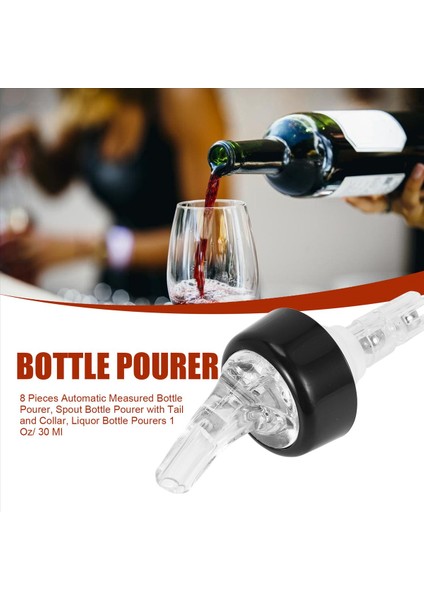 QuirkyQuar 8 Adet Otomatik Ölçülen Şişe Dökücü, Kuyruk ve Yakalı Spout Şişe Dökücü, Likör Şişe Dökücüleri 1 Oz/ 30 ml (Yurt Dışından) fırsatları