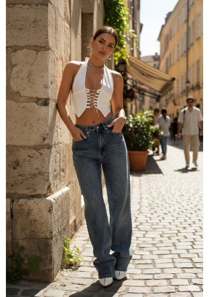Kadın Straight Fit Jeans - Kot Pantolon