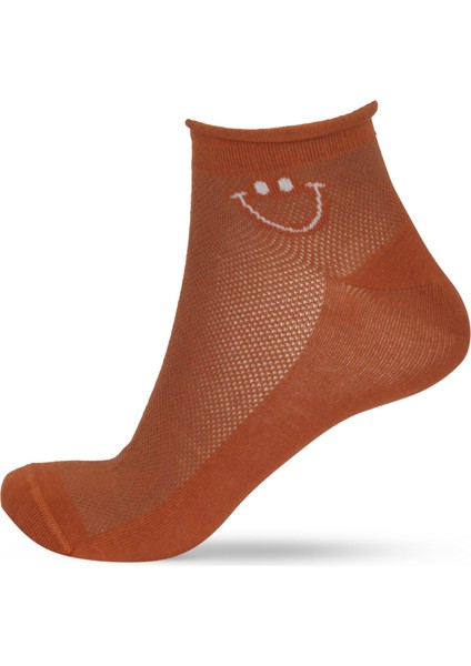 Kadın 5'li Gülen Surat Baskılı Step Çorap fırsatları