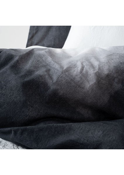 Alin Tek Kişilik Nevresim Takımı %100 Pamuk Ütü Istemeyen Baskılı Siyah 160X220 cm