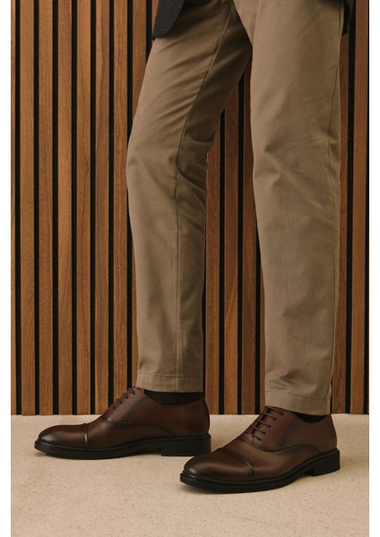 , Erkek Hakiki Deri Klasik Ayakkabı 1531056Z4614 Kahve