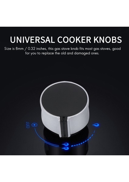 QuirkyQuar 8 Adet Gaz Sobası Düğmesi, 8mm Ocak Kontrol Anahtarı Menzili Fırın Düğmeleri Mutfak Yedek Aksesuarları Için Ocak (Yurt Dışından) fırsatları